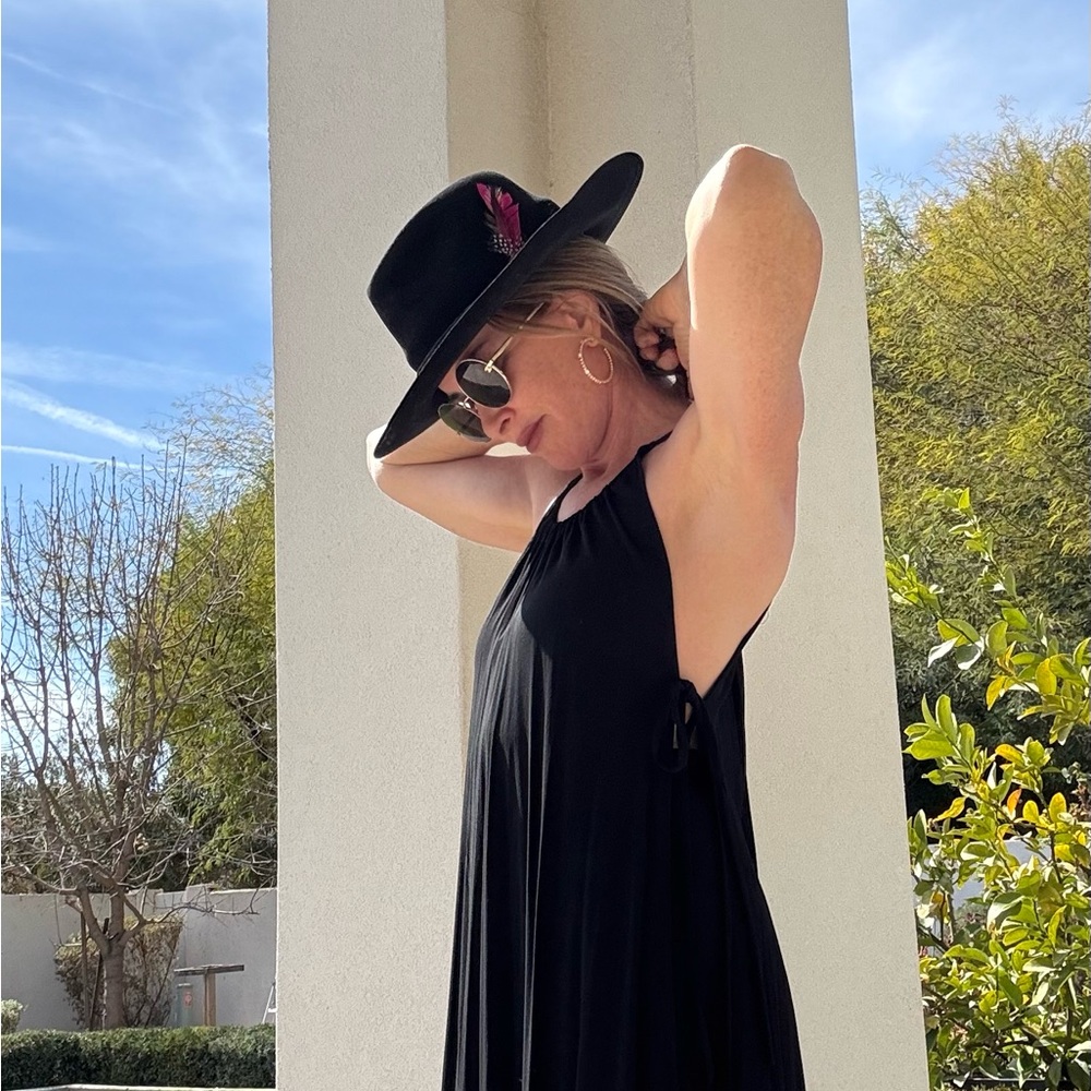 Vintage 1970's Saint Laurent Black 2 piece Maxi Dress